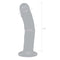Dimensions of Glas 7-Inch Curved Realistic Glass Dildo with Veins - 1.5" tip, 4.5" circumference, 1.4" shaft, 2.6" base, and 6.25" total height.