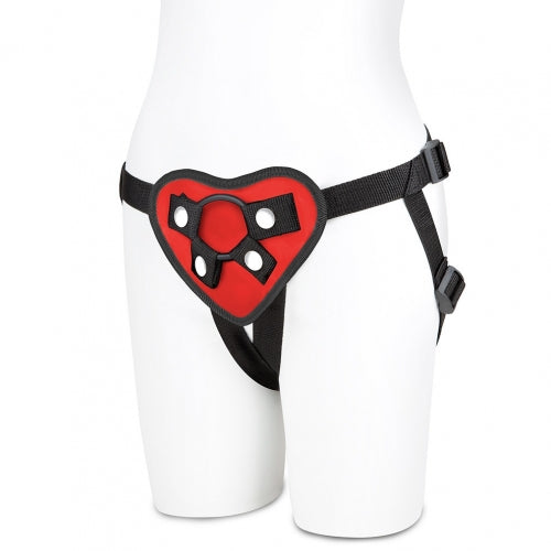 Electric / Hustler Lingerie Lux Fetish Red Heart Strap On Harness at $23.99