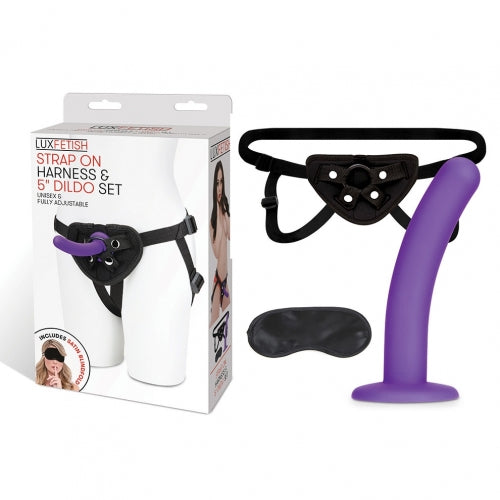 Electric / Hustler Lingerie Lux Fetish Strap On Harness and 5 inches Dildo Set at $36.99