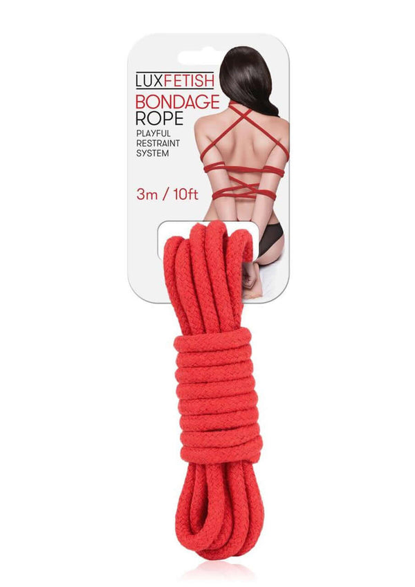 LUX FETISH BONDAGE ROPE 3M RED-0