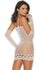 Elegant Moments Lingerie Crochet Mini Dress with Matching Gloves White from Elegant Moments Lingerie at $13.99
