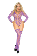 Elegant Moments Lingerie LONG SLEEVE TEDDY W/ THIGH HIGHS QUEEN at $12.99