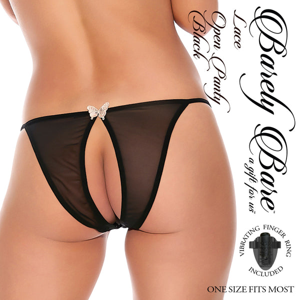 BARELY BARE LACE OPEN BACK PANTY Q/S-1