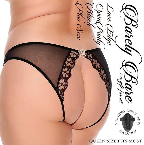 BARELY BARE LACE EDGE OPEN BACK PANTY Q/S-4