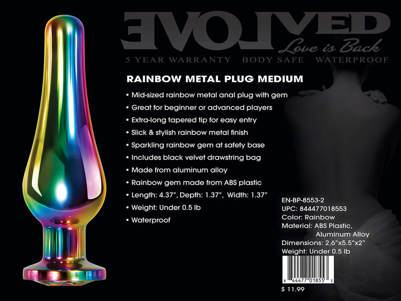 Evolved Novelties Rainbow Metal Plug Medium at $17.99