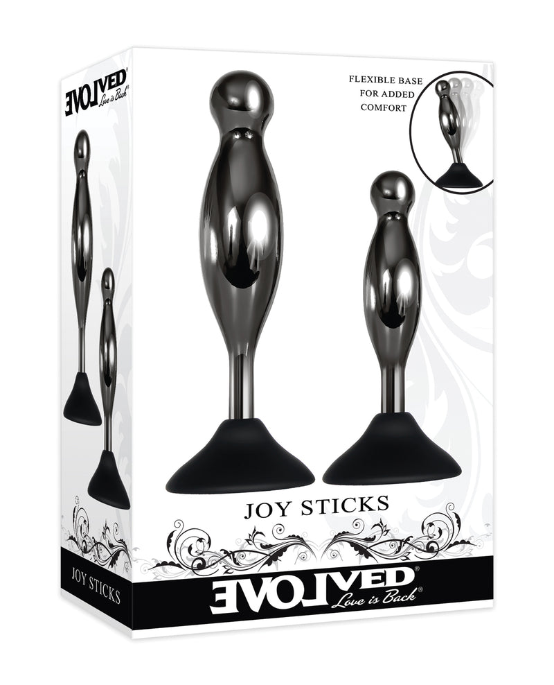 Evolved Novelties Evolved Joy Sticks 2 Pieces Butt Plug Black at $59.99