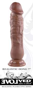 Evolved Novelties Realistic Dong 7 inches Dark Brown at $27.99