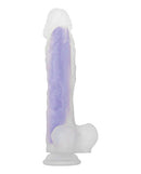 Luminous Dildo Stud with glowing dual-layer silicone and suction cup design, offering a lifelike feel for nighttime pleasure.