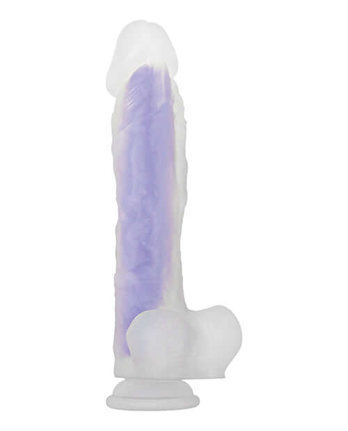Luminous Dildo Stud with glowing dual-layer silicone and suction cup design, offering a lifelike feel for nighttime pleasure.