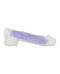 Glowing dual-layer silicone dildo with lifelike details and suction cup, designed for an illuminated pleasure experience.