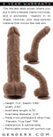 Gender X 10 Inches Poseable Flexskin True Feel Dark Dildo with flexible metal rod and realistic textures, featuring removable suction cup