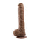 Gender X 10 Inch Poseable Flexskin True Feel Dark Dildo with realistic veins and textures by Evolved Novelties, standing upright.