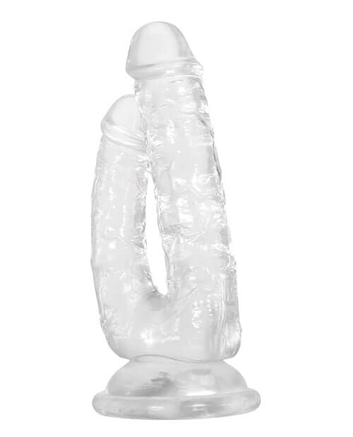 Gender X Dualistic Double Dildo - Crystal Clear, Dual-Shafted, Flexible Toy for Versatile Pleasure