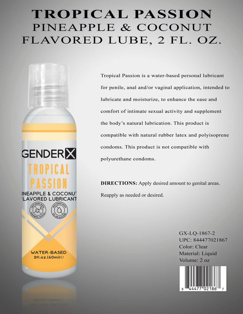Gender X Tropical Passion Lube Flavored 2 Oz