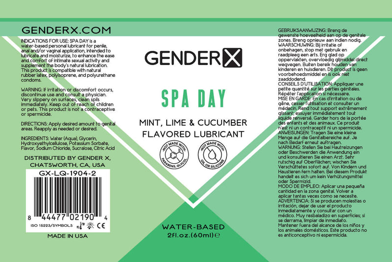 Gender X Spa Day Flavored Lube 2 Oz