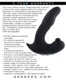 Gender X Mad Tapper triple motor massager with detailed functions and features listed, including pulsating head and ball section.