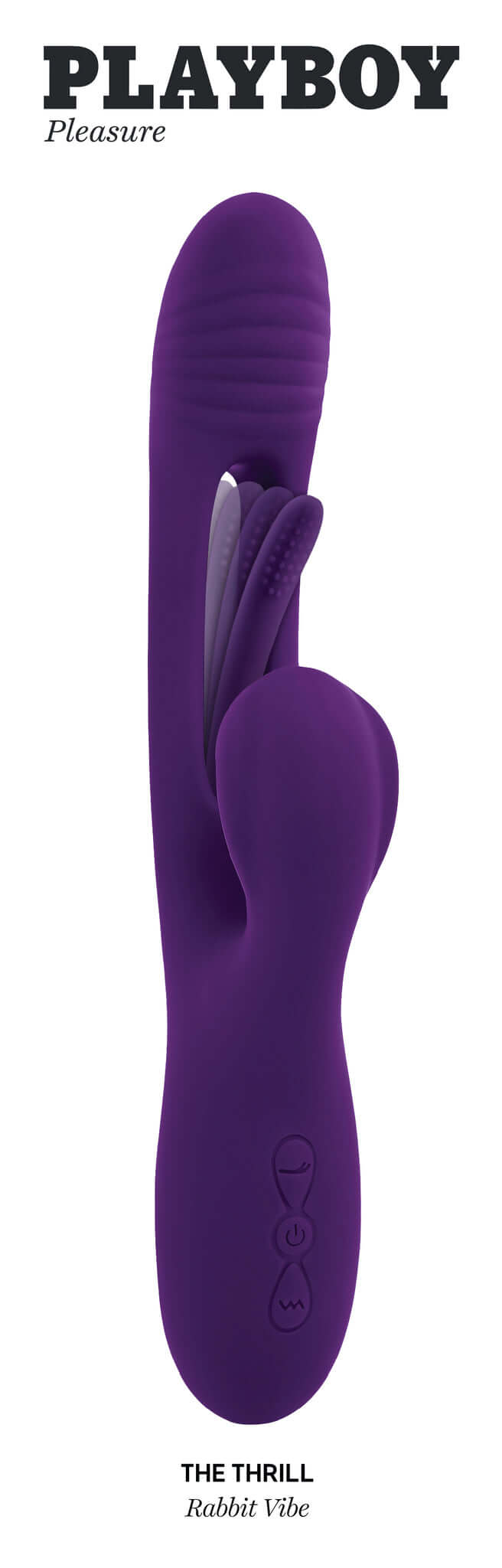 Playboy Pleasure The Thrill Rabbit Vibe by Evolved Novelties - Unique design, intense pleasure, and special mid-shaft flapper for ultimate sensations.