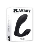 Playboy Pleasure Play Time Black Vibrator packaging featuring sleek design for multi-play sensations.