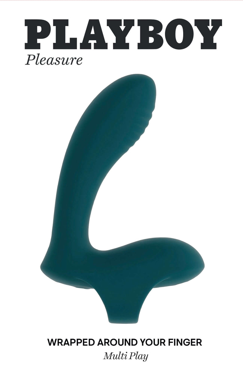 Playboy Wrapped Around Your Finger Blue Finger Vibrator for Multi Play Pleasure