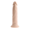 Evolved Twirl Jam Light Skin Tone Vibrating Dong, lifelike dildo with realistic design and twirling vibrations, remote-operated up to 16 feet.
