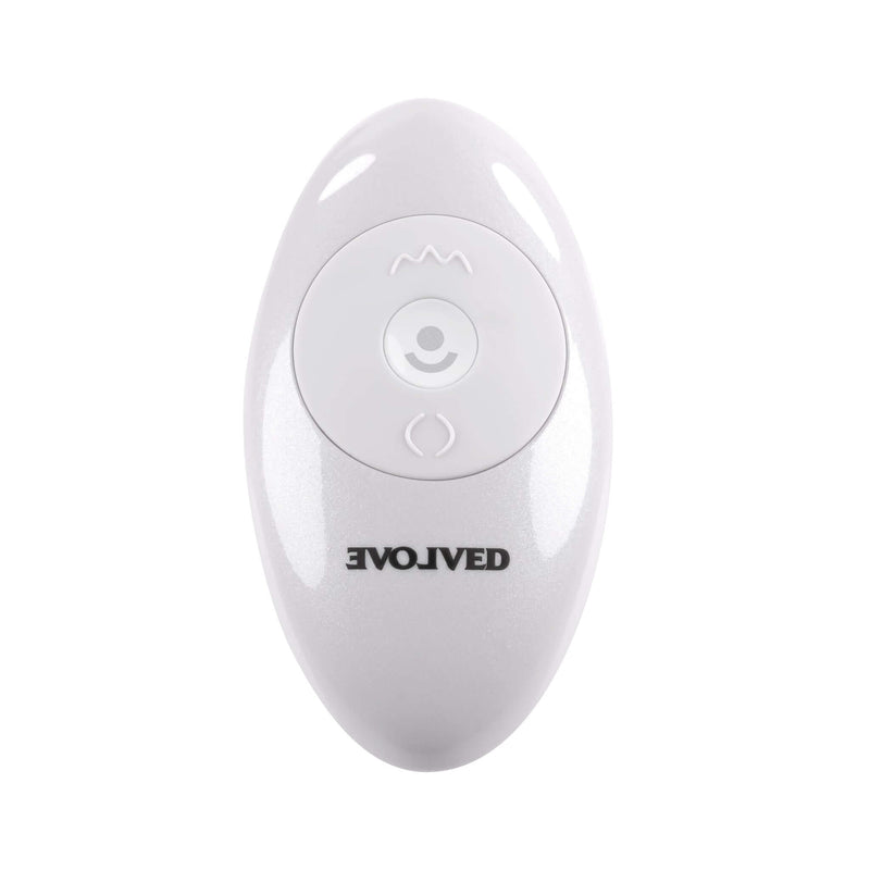 Evolved Twirl Jam remote control for vibrating dildo with independent function buttons
