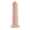 Evolved 7 Inch Girthy Vibrating Dong - Realistic, Waterproof, Rechargeable, Light Skin Tone