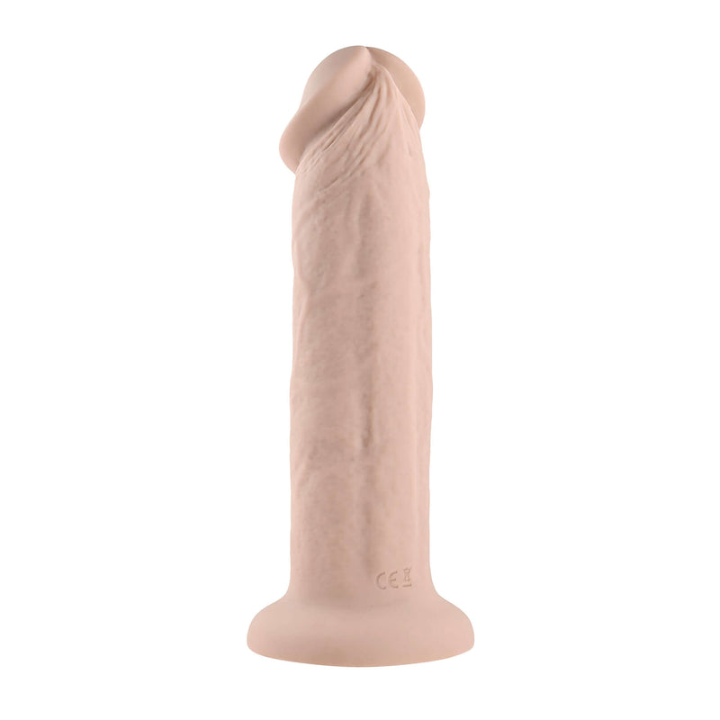 Evolved 7 Inch Girthy Vibrating Dong - Realistic, Waterproof, Rechargeable, Light Skin Tone