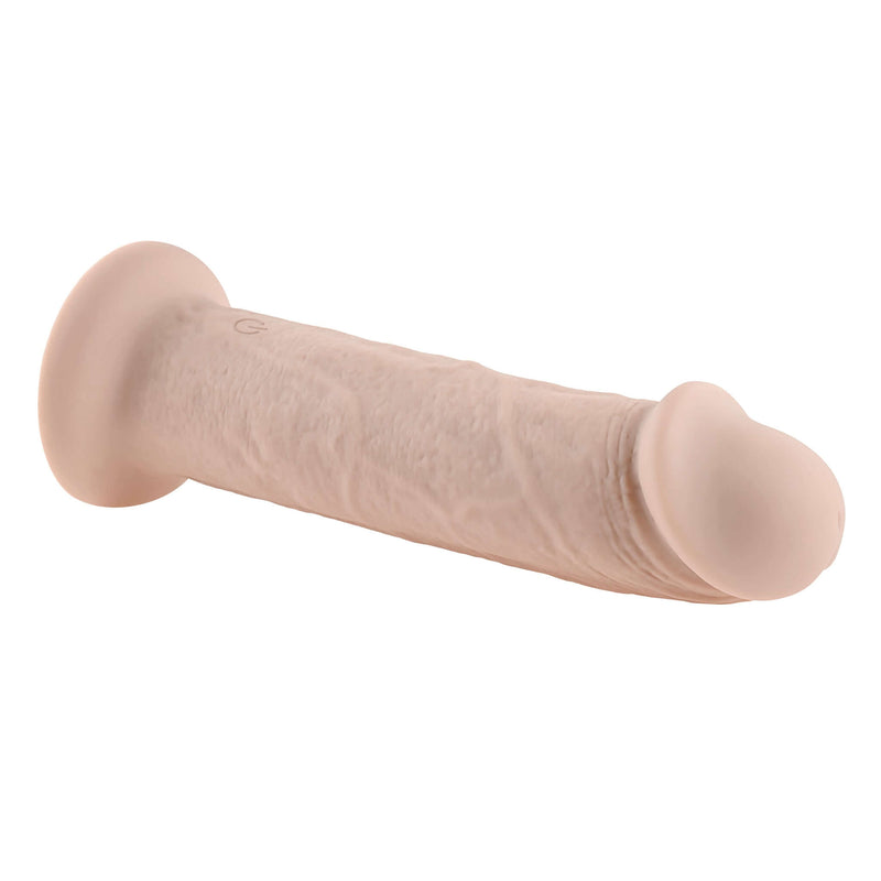 Evolved 7 Inch Girthy Vibrating Dong - Realistic, Waterproof, Rechargeable, Light Skin Tone