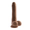 Peek-A-Boo Vibrating Dildo in Dark Skin Tone with realistic design and powerful motor for lifelike pleasure.