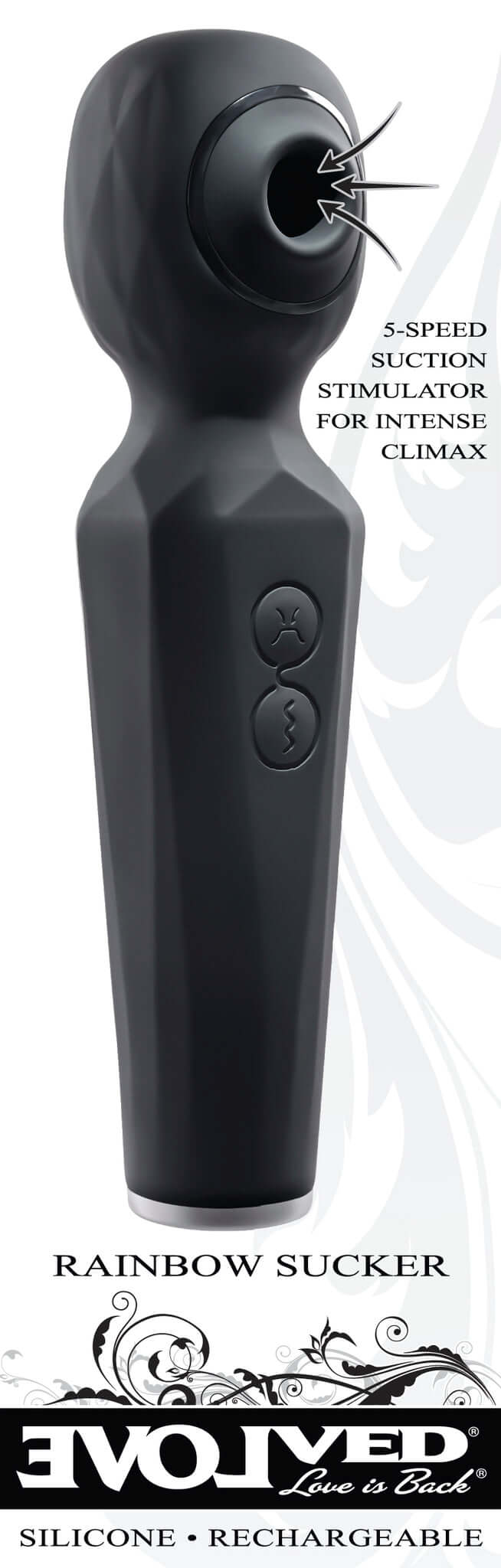 Evolved Rainbow Sucker Wand Vibrator