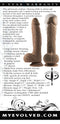 Evolved Full Monty Dark Skin Tone Dildo with 7-speed vibrating and thrusting features, realistic design, and remote control by Evolved Novelties