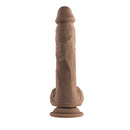 Evolved Full Monty Dark Skin Tone Dildo with realistic design and textured balls for lifelike pleasure experience