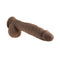 Evolved Full Monty Dark Skin Tone Dildo with realistic textured design and multi-functional features by Evolved Novelties