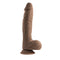 Evolved Full Monty Dark Skin Tone Dildo with realistic design and textured balls by Evolved Novelties