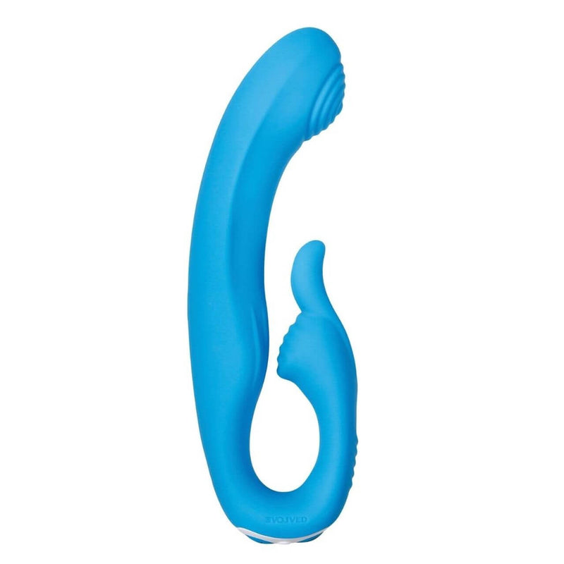 Evolved Sea Breeze Bunny Blue Rabbit Style Vibrator with 7-speed dual motors for G-Spot stimulation.