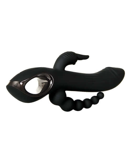 Evolved Novelties Trifecta Black Rabbit Vibrator at $79.99