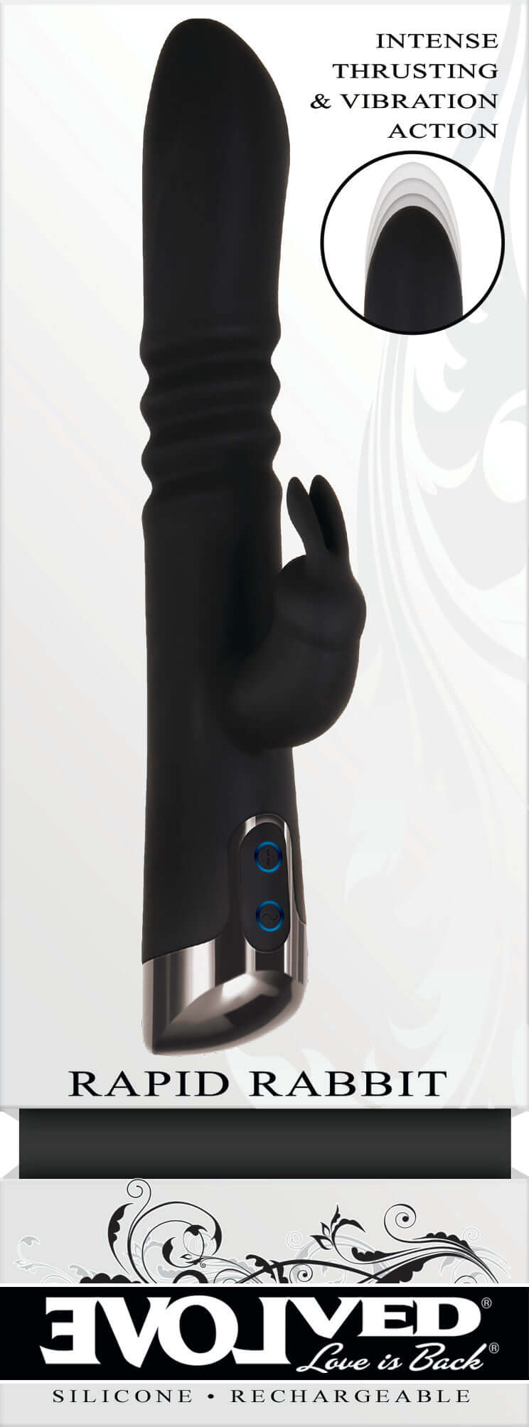 Evolved Novelties Evolved Rapid Rabbit Black Vibrator at $69.99