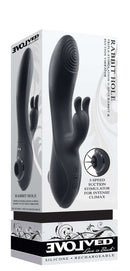 Evolved Novelties Evolved Rabbit Hole Black Vibrator at $74.99