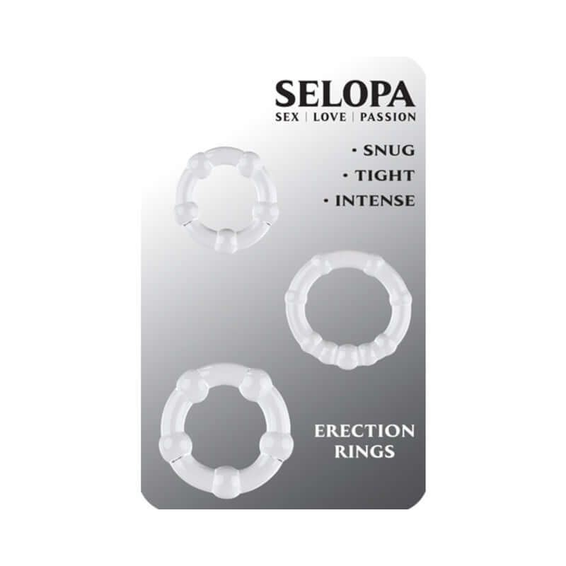 Selopa Erection Rings Collection - 3 Non-Vibrating Penis Rings for Snug, Tight, and Intense Support