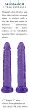 Selopa Slimplicity Purple 5-inch realistic dildo with lifelike head and veins, made from phthalate and latex-free TPR jelly rubber