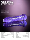 Selopa Slimplicity Purple Realistic Dildo by Evolved Novelties sleek sensual design on black reflective surface