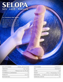 Evolved 6.5-Inch Natural Feel Dildo with dual-layer design in light skin tone beige by Selopa with powerful suction cup.