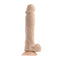 Evolved 6.5-Inch Natural Feel Dildo in Light Skin Tone Beige with Dual-Layer Design and Suction Cup.