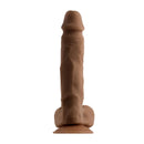 Evolved 6.5-Inch Natural Feel Dildo in Dark Skin Tone Brown featuring lifelike texture and suction base