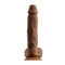 Evolved 6.5-Inch Natural Feel Dildo in Dark Skin Tone Brown featuring lifelike texture and suction base