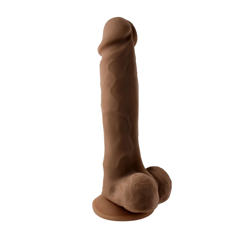 Evolved 6.5-Inch Natural Feel Dildo in Dark Skin Tone Brown for realistic pleasure at Selopa
