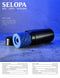 Selopa Love Passion Hide and Seek quilted hand-held stroker with vibrating ring by Evolved Novelties, blue sex toy on display