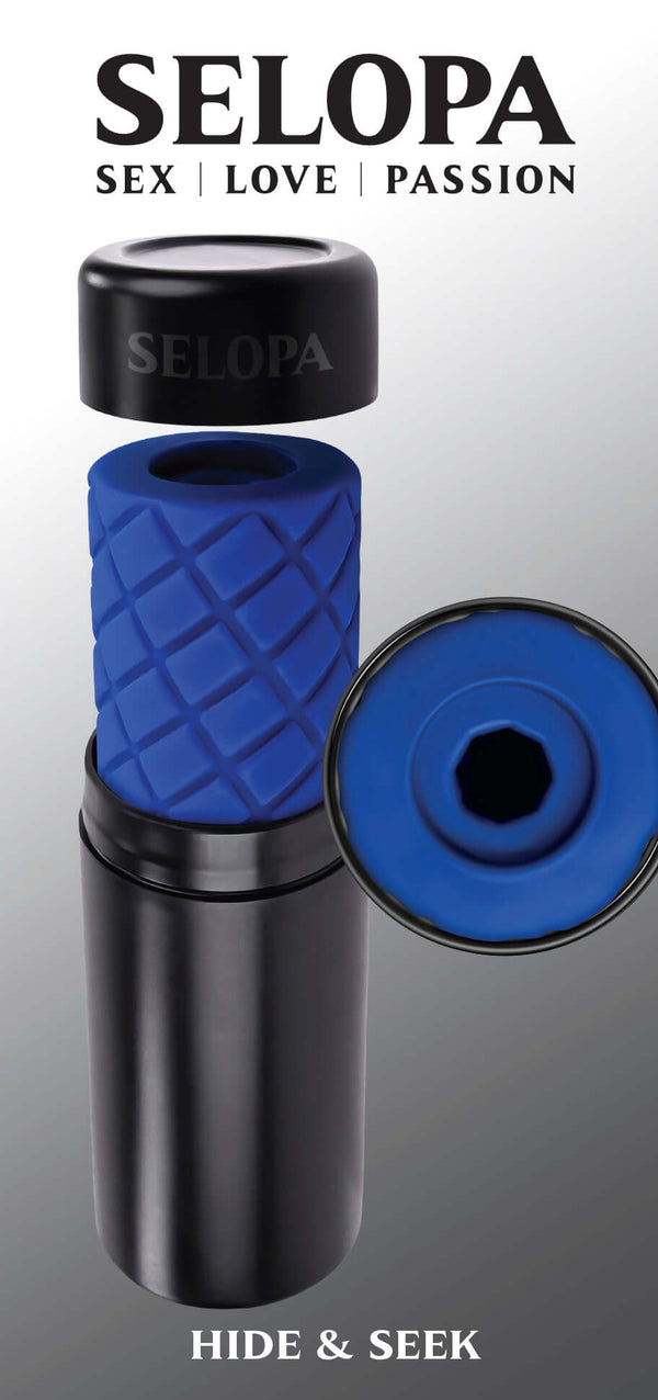 Selopa Love, Sex, Passion 'Hide and Seek' Quilted Hand-Held Stroker with Vibrating Ring by Evolved Novelties