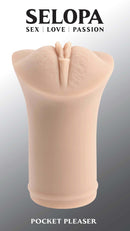 Evolved Novelties Selopa Pocket Pleaser Light - Stretchy Stroker with Realistic Lips and Vaginal Entry for Lifelike Pleasure.