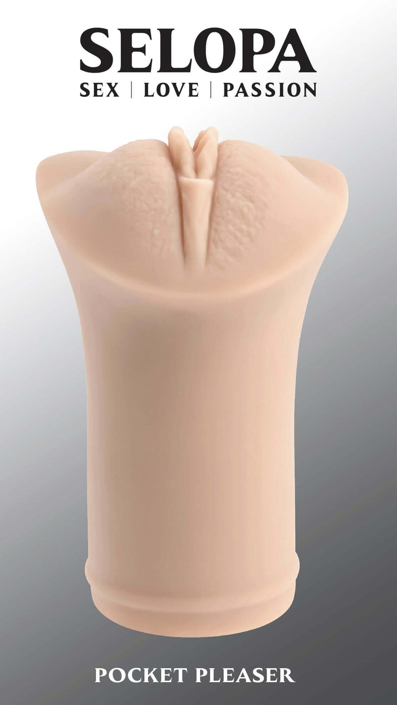 Evolved Novelties Selopa Pocket Pleaser Light - Stretchy Stroker with Realistic Lips and Vaginal Entry for Lifelike Pleasure.